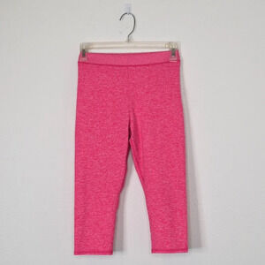 Alo Yoga Leggings Cropped Pink Sz XS Mid Rise Soft Heathered Sporty Athleisure